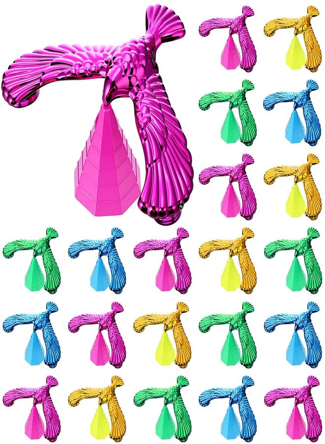 Civaner 24 Pcs Balance Bird Gravity Bird with Pyramid Combination Set Nostalgic Eagle Science Physics Toys for Kids Children Teacher Fine Motor Training Desk Toys Back to School Classroom Prizes Gift - Image 1